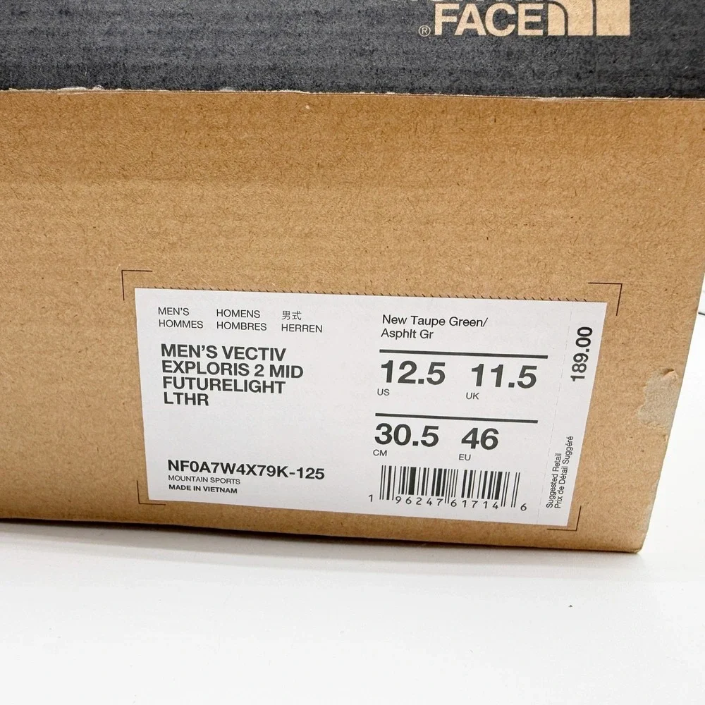 The North Face Vectiv Exploris‎ 2 Mid Futurelight Size 12.5 Mens Taupe Green NEW